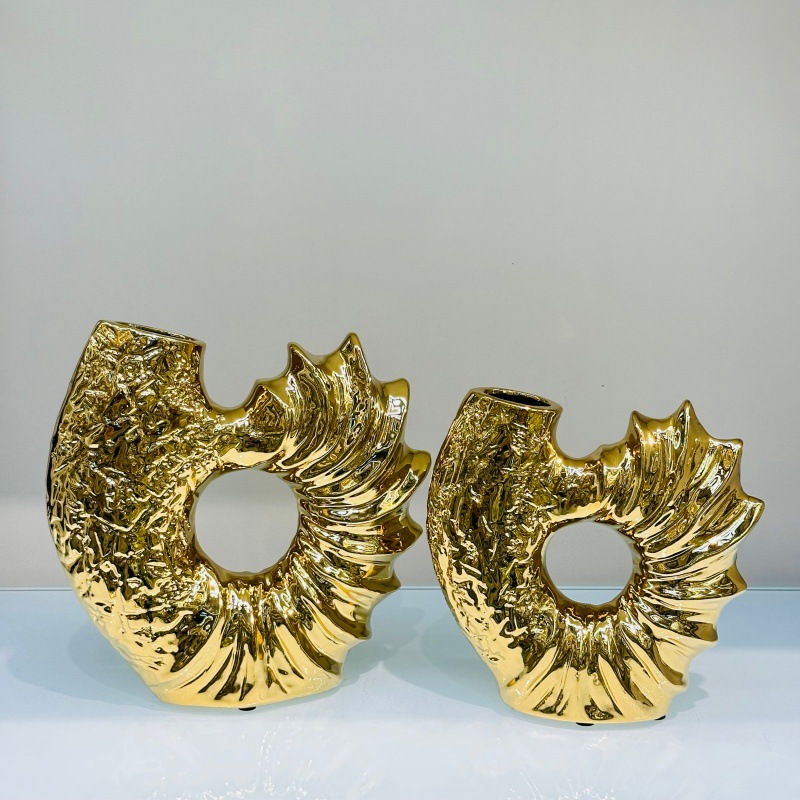 Factory direct sales of modern and simple conch resin vases, cross-border home decorations, exquisite flower arrangements, and handcrafted decorations