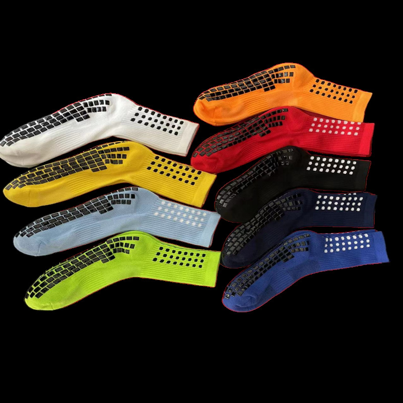 Sports anti-slip dot rubber socks, football sports socks, nine-color thickened towel bottom anti-slip socks