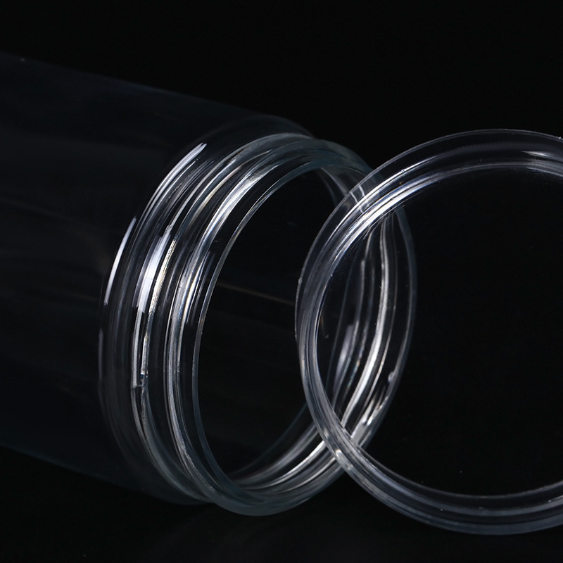 55 Caliber Full Height Manufacturer Pet Crystal Cover Food Plastic Packaging Box Food Packaging Transparent Wide Mouth Jar Specification drawing