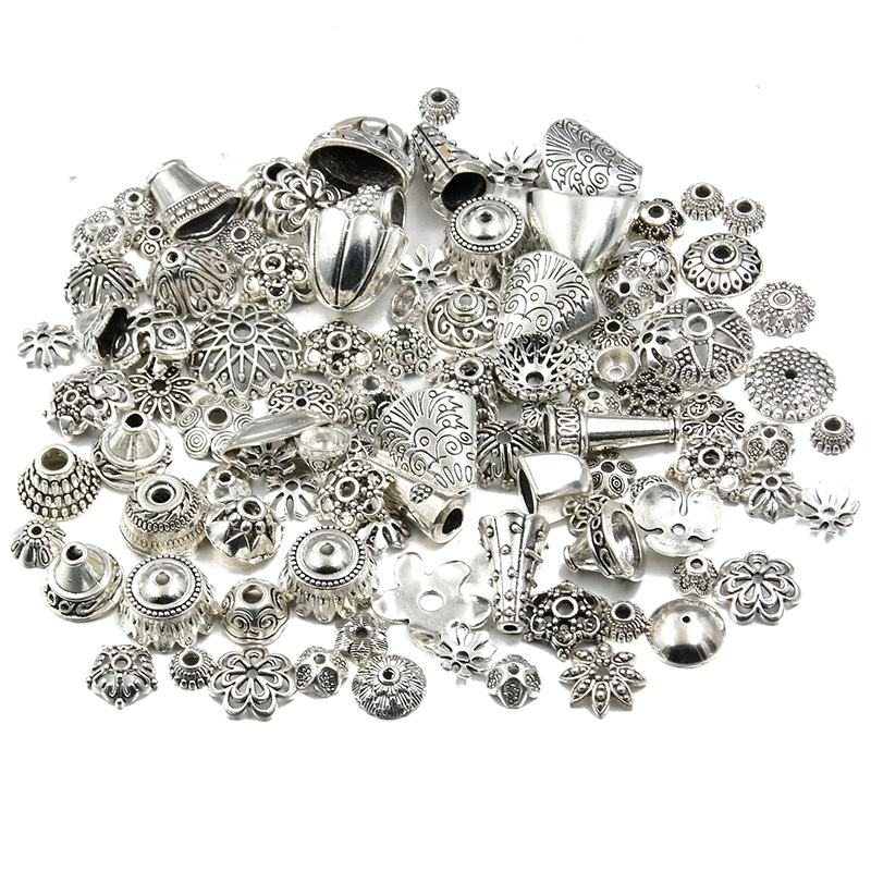 A variety of popular handcrafted diy necklaces, bracelets and small accessories made of ancient silver alloy flower stands with hollowed-out flowers Item Picture