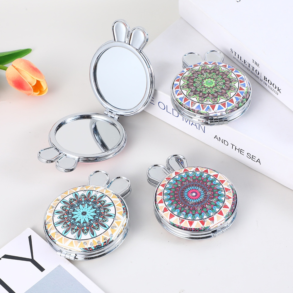 便携折叠双面化妆镜金属翻盖外出补妆镜子女生学生小圆镜家居装饰框架详情6