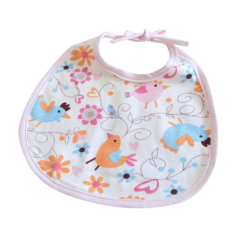 Newborn tie waterproof bib, cute little month-old baby print bib, adjustable infant saliva wipes Item Picture