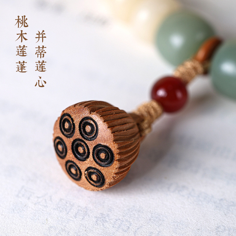 Wholesale of jade material milk white Bodhi beads, exquisitely crafted abacus beads with double-loop design, Bodhi beads and Buddhist prayer beads for cultural play bracelets Application Scenario