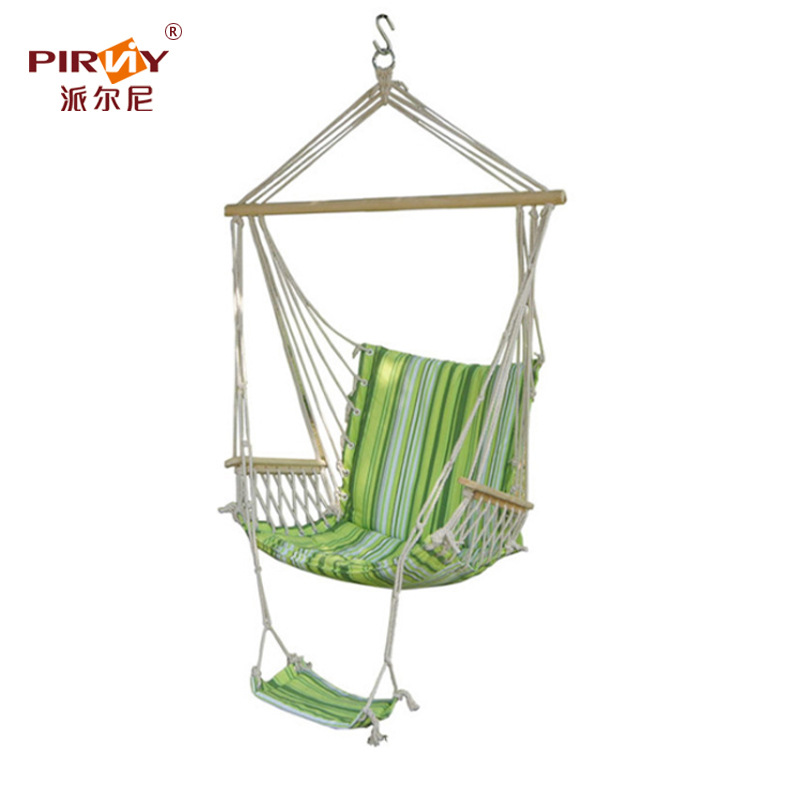 Cotton canvas outdoor hammock, outdoor swing, hammock frame, swing, leisure, colorful striped canvas hanging chair wholesale