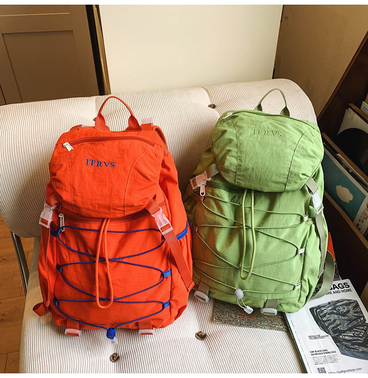 跨境双肩包男轻便登山包抽绳大容量户外旅行双肩包女大学生书包女详情30