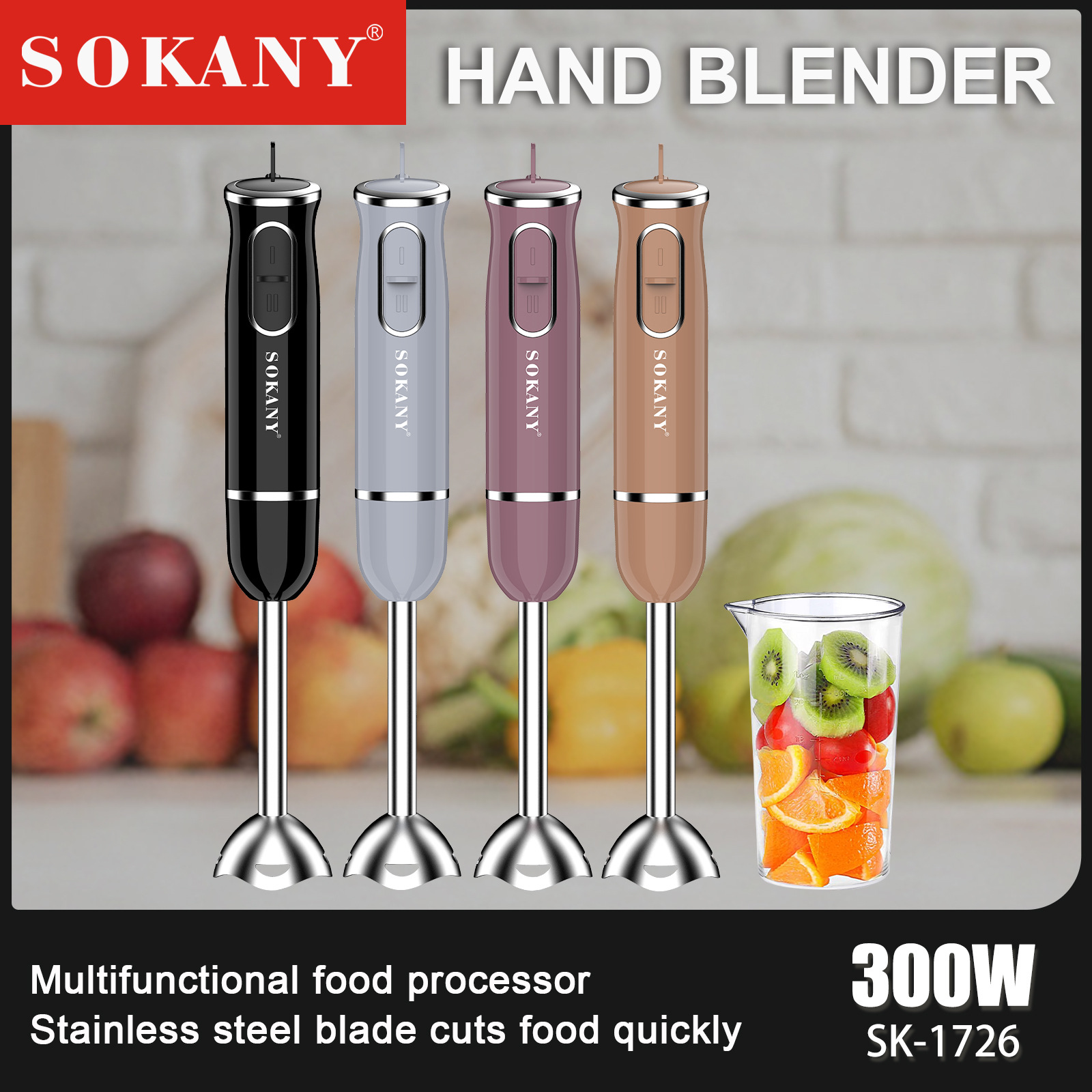 Comercio exterior SOKANY1726 barra de cocina batidora casera batidora de huevo exprimidor de jugo máquina de cocina de mano mezclador de mano