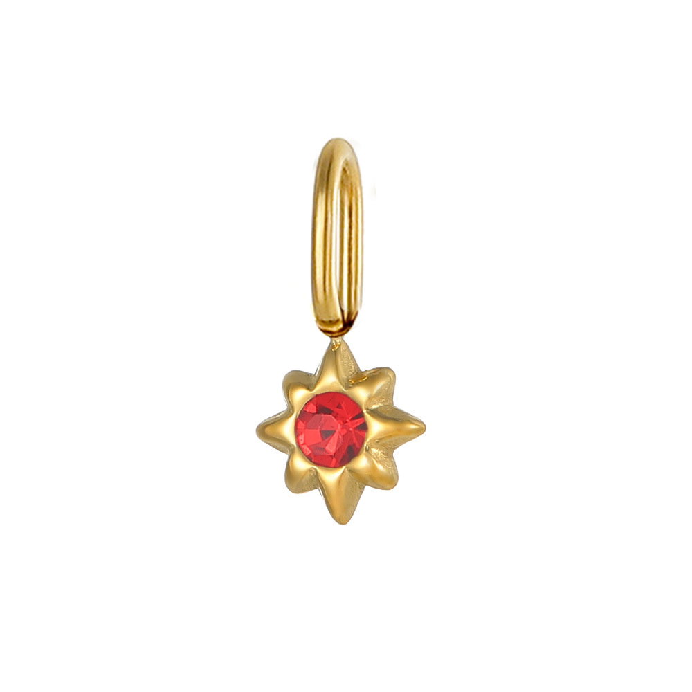 European and American cross-border exquisite titanium steel style micro-inlaid octagonal star diy pendant accessories, earrings, necklaces, jewelry accessories, pendants pic 6