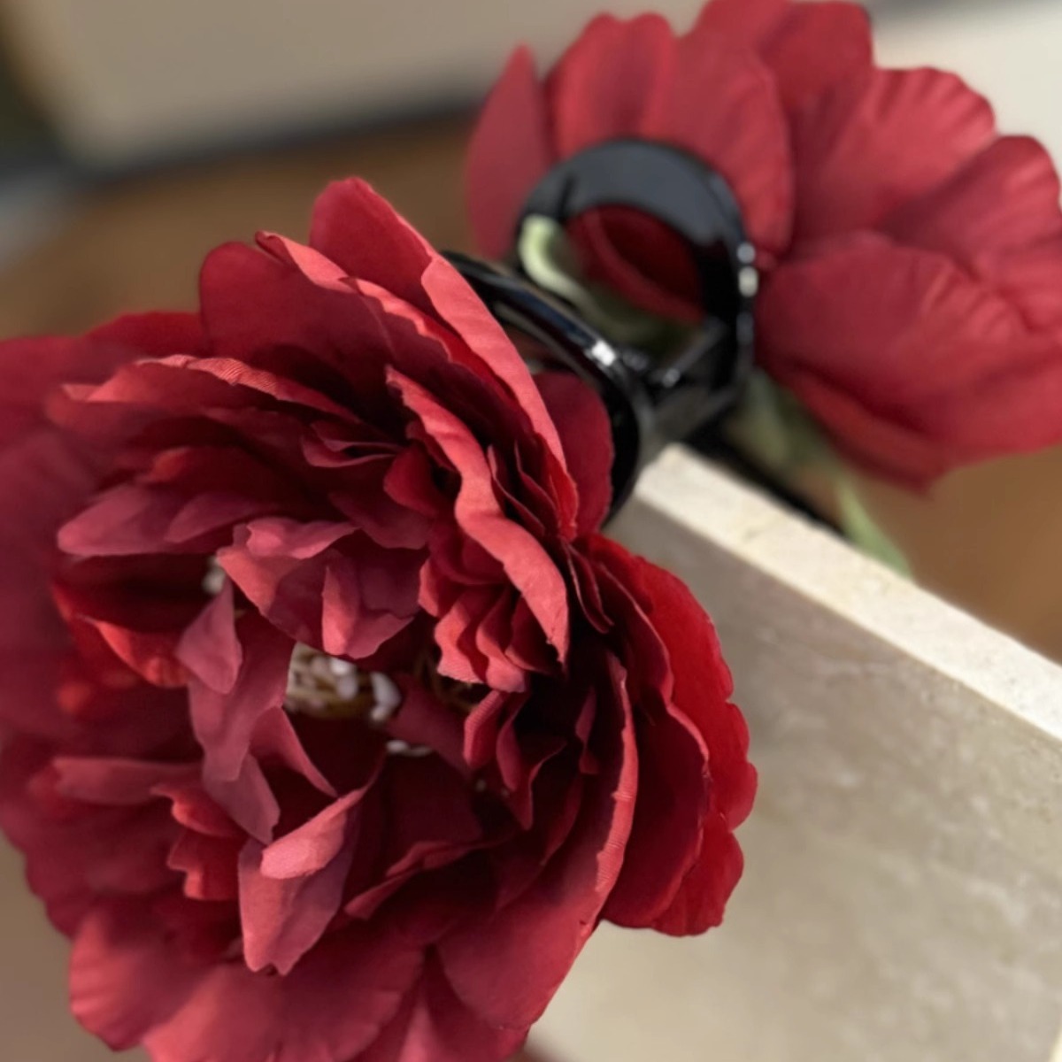 New Spring/Summer 2024 Rose Hair Clip Back Half Hair Clip Shark Clip Hair Clip Headpiece Specification drawing