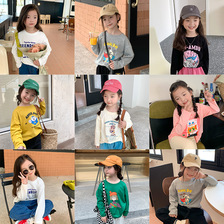 艾摩贝贝童装男女童宝宝7色卡通系列T恤2022秋新款儿童韩版打底衫