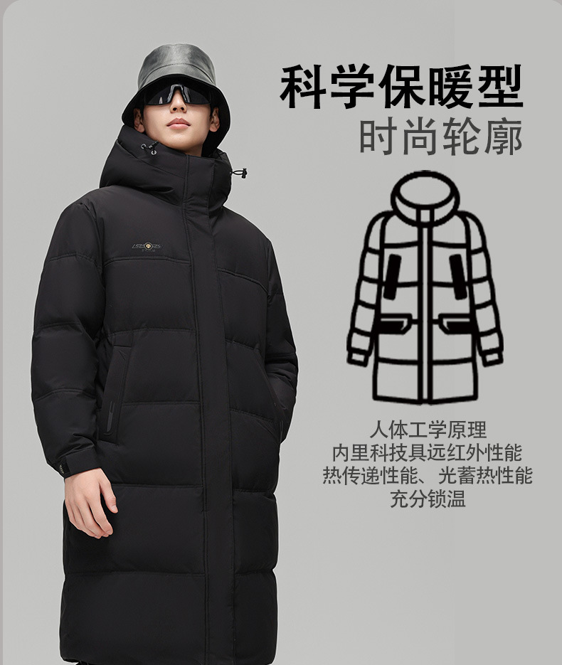2024 Long down jacket for men, middle-aged and young people, winter white goose down knee-length goose down jacket, cold protection and extreme cold pic 5