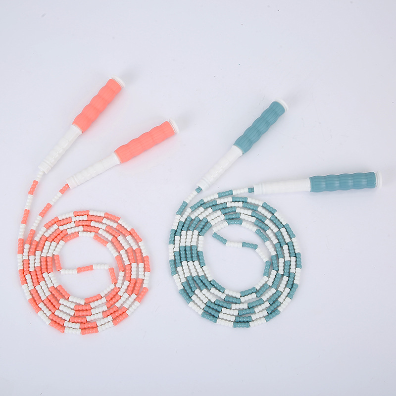 Non-Knotted Bamboo Skip Rope Primary School Figure Bead Skip Rope Beginners Children Soft Bead Skip Rope Manufacturers Wholesale details Picture