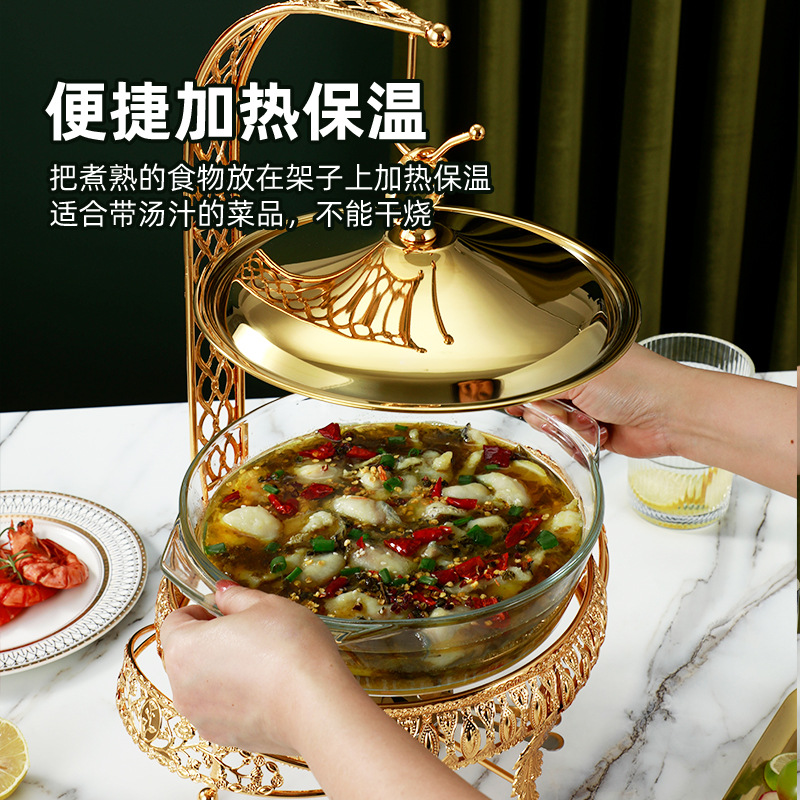 Cross-border source Pyrex glass alcohol stove Buffet Buffi Stove Hotel restaurant food hanging thermal insulation heating stove full figure
