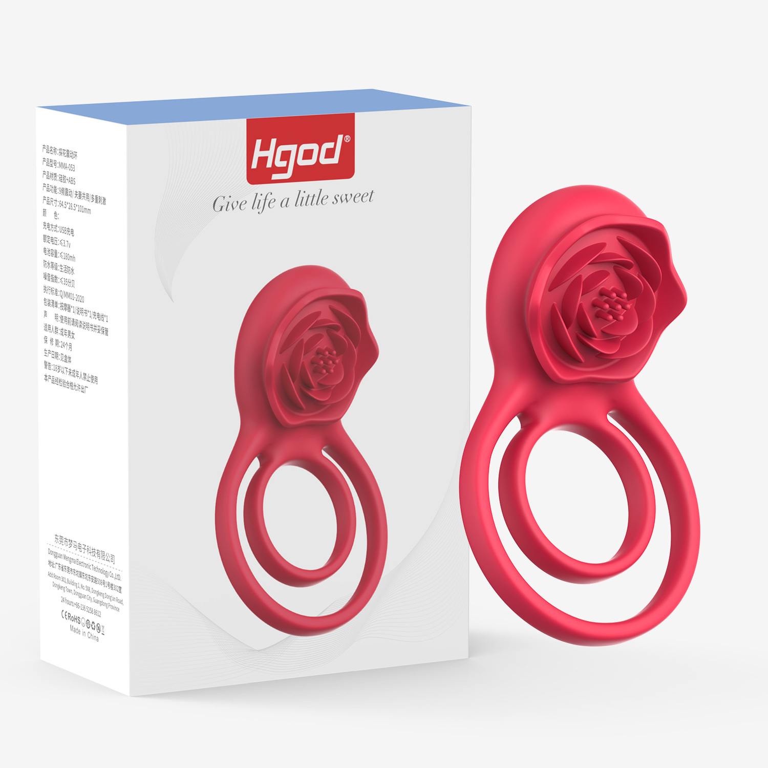 Best-selling rose lock essence ring, a male-female resonance masturbation and sex toy for adults details Picture