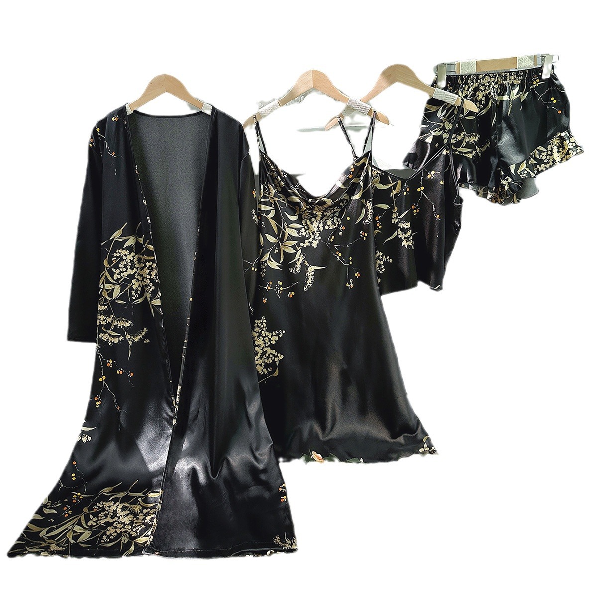 睡衣/居家服女士宽松舒适/家居服/睡衣女短袖长裤时尚/睡衣男白底实物图