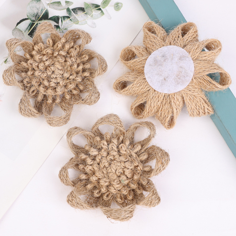 Factory direct sales of DIY European and American handmade linen flowers, Christmas gift packaging, wedding, festival, party shoes, flowers, hats and flowers Application Scenario