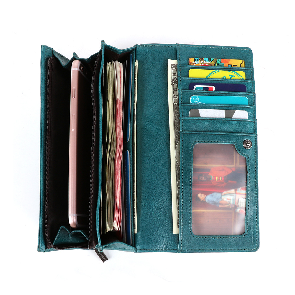 New Women's Leather Wallet Korean Version Fashion Multi-Card Rfid Long Wallet Multi-Function Mobile Phone Clutch Bag Application Scenario