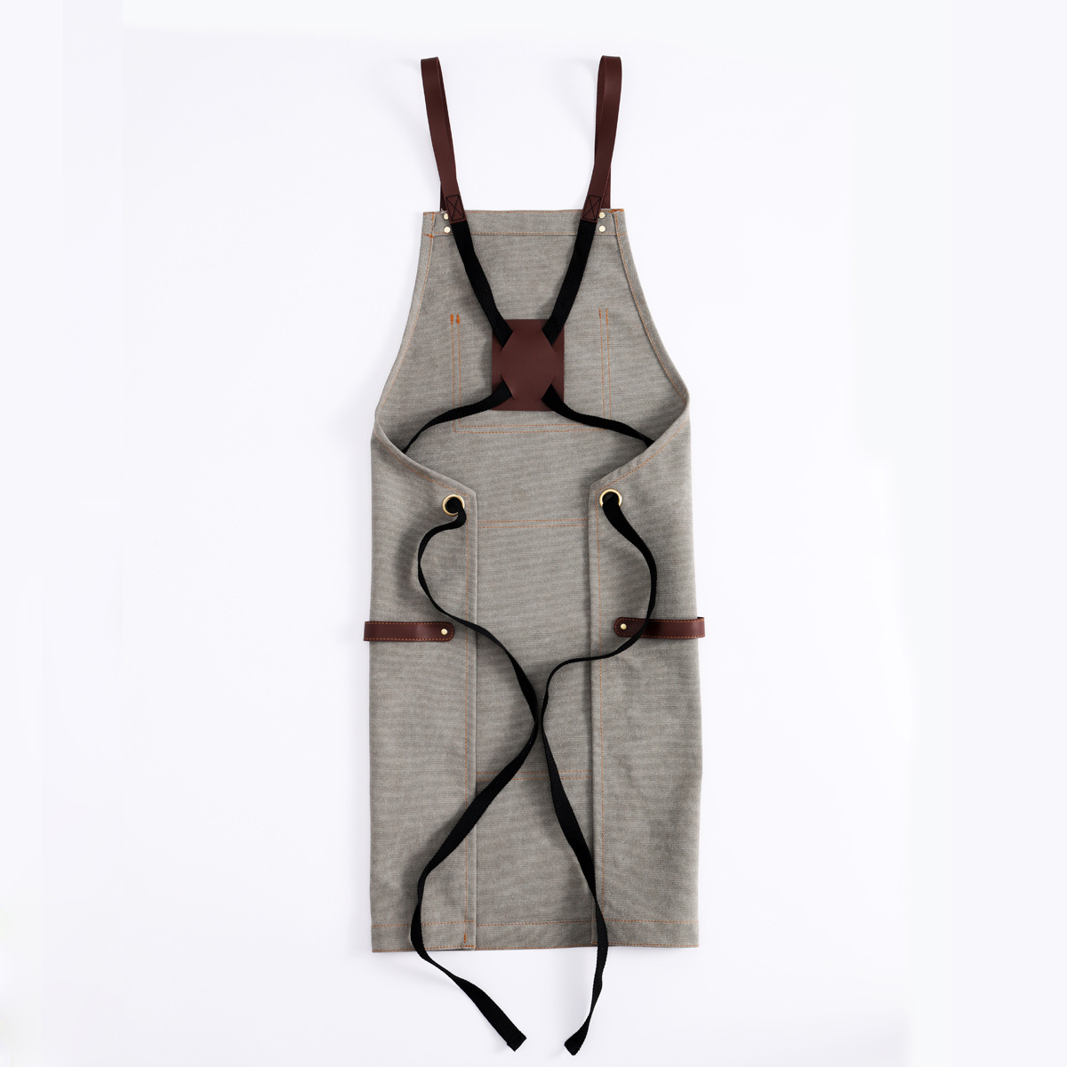 Cross-border Amazon canvas apron, PU leather thickened apron, garden barbecue, barber tools, high-end apron for work details Picture