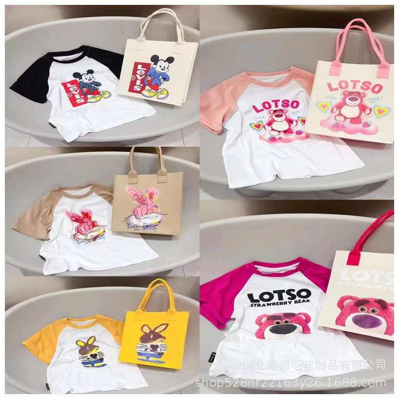 Manufacturers Directly Supply Felt Bag Niche New Tote Bag Explosive Printed Storage Tote Bag Network Red Public Tote Bag Specification drawing