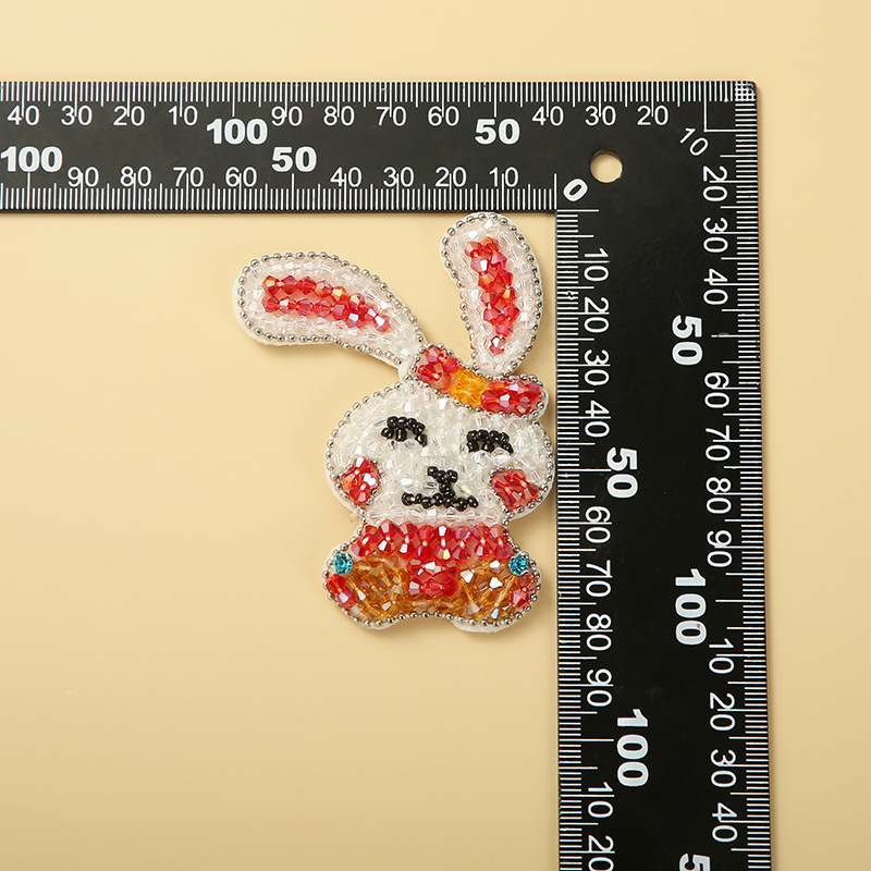 Handmade Beaded Cartoon Rabbit Big White Rabbit Cloth Paste Clothing Shoes And Hats Accessories Diy Accessories Luggage Accessories Application Scenario