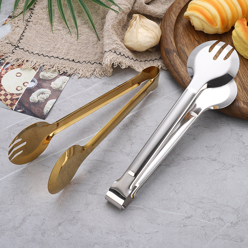 Stainless steel food tongs, outdoor barbecue food tongs, kitchen tools, buffet barbecue tongs, baking bread tongs wholesale Specification image