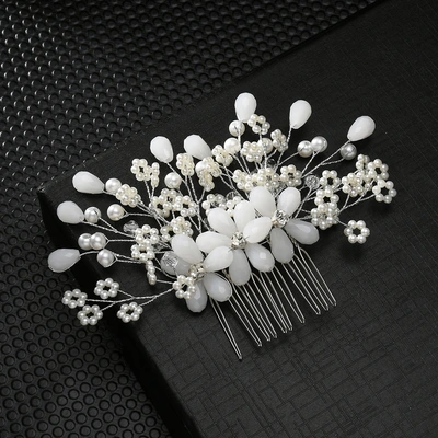 Bridal headdress pearl rhinestone handwoven temperament Chinese hair fork wedding wedding ornaments classical acrylic hairpin thumbnail