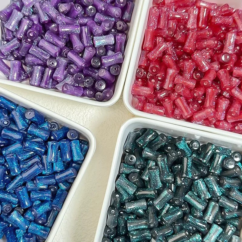 6*12 imitation cat's eye starlight small bamboo joint resin bead and loose bead bracelet necklace accessory diy handmade accessory material