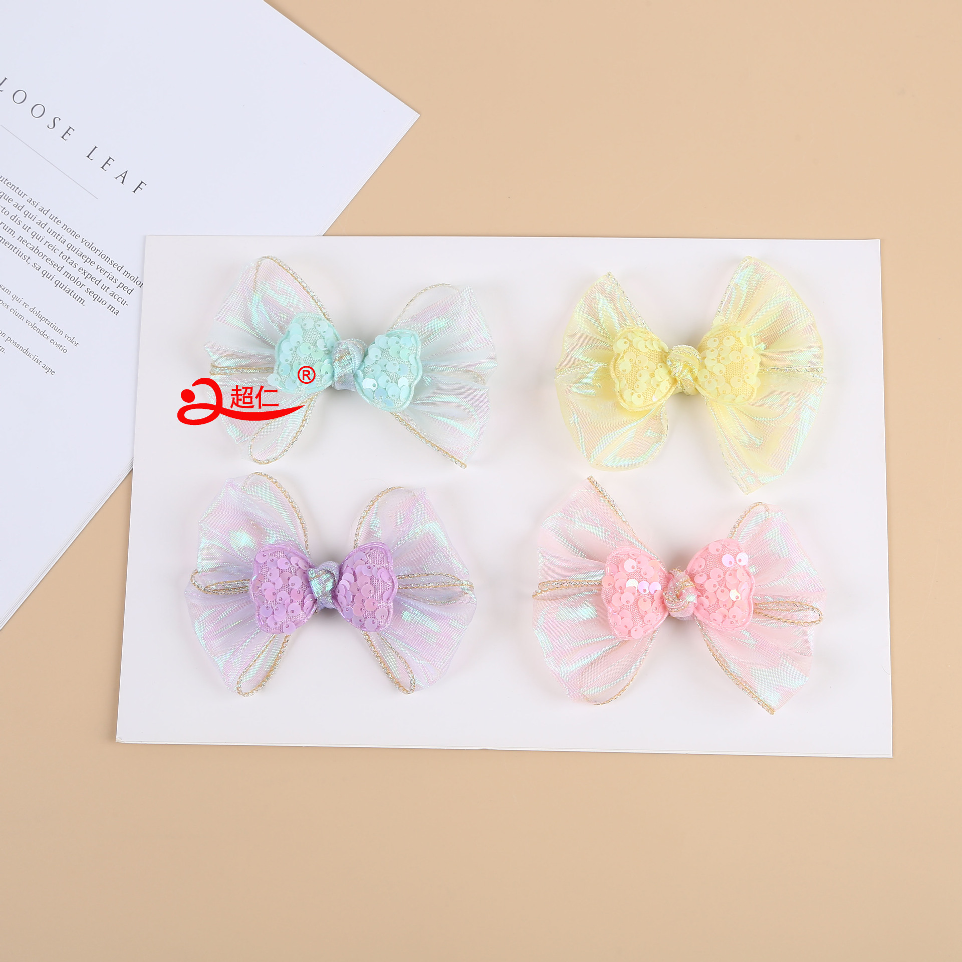 Handmade Bows Japanese And Korean Style Hair Accessories Gift Clothing Accessories Color Mesh Sequins Fresh Bows Can Be Made