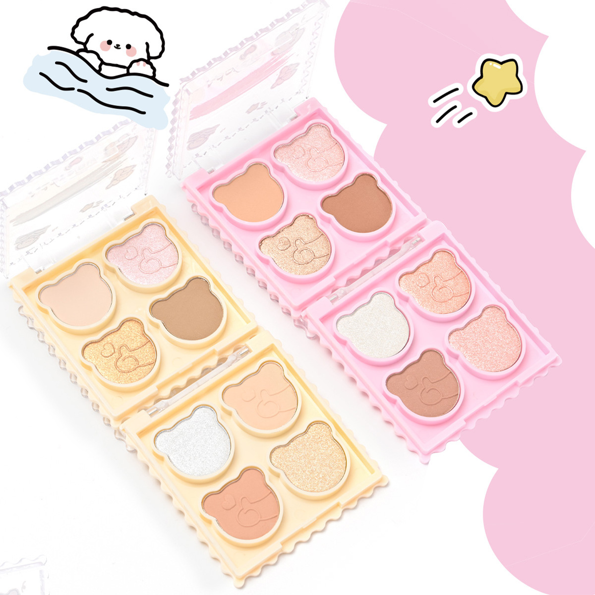 SEVENCOOL Contouring High-gloss one-piece Set: Earth tone matte high-gloss easy to apply stage makeup, exclusively for export Specification image