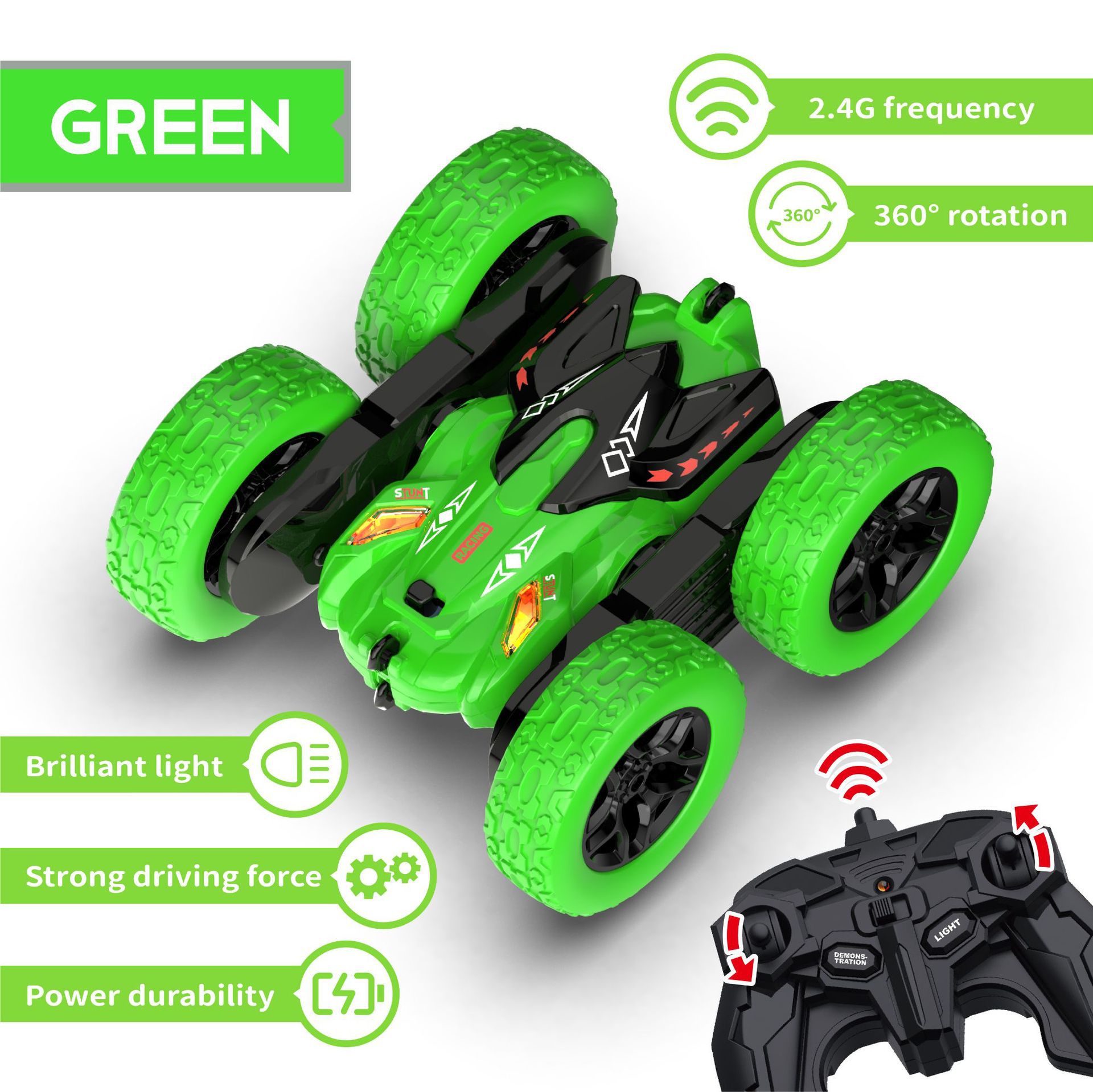 Wholesale of cross-border 2.4G electric double-sided vehicles, off-road four-wheel drive remote control vehicles, rolling children and boys' remote control toys Item Picture