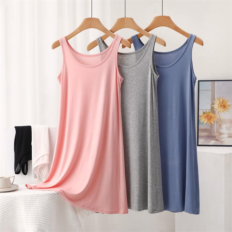 Modal mid-length halter dress, 2024 new style dress, waist-cinching and slimming base dress, women's innerwear petticoat details Picture