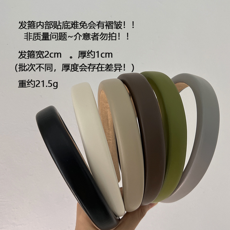 Hair Band French Imitation Lamb Skin Sponge Hair Card Solid Color Temperament Increase Cranial Head Band All Wear Facial Hair Accessories details Picture