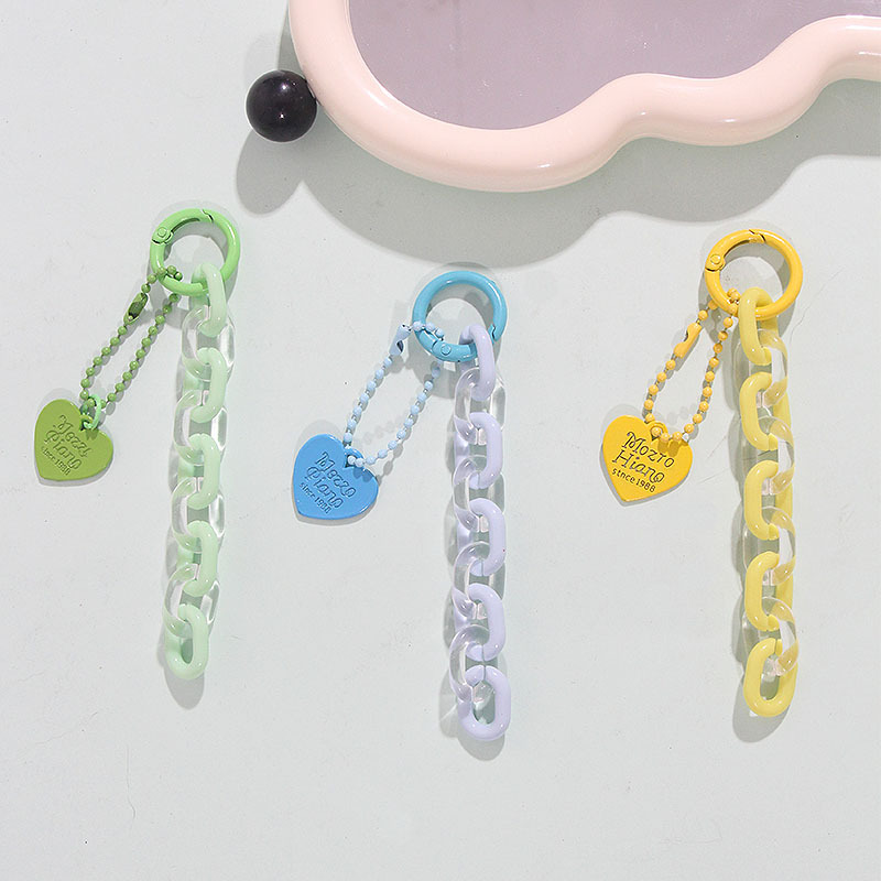 Chain pendant, heart keychain, diy handmade acrylic chain protection case pendant, bag, mobile phone pendant details Picture