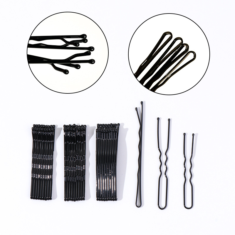 Small Clip Metal Hairpin Black Korean Simple Steel Wire Hairpin A Side Clip Wholesale U-Shaped Clip Specification drawing