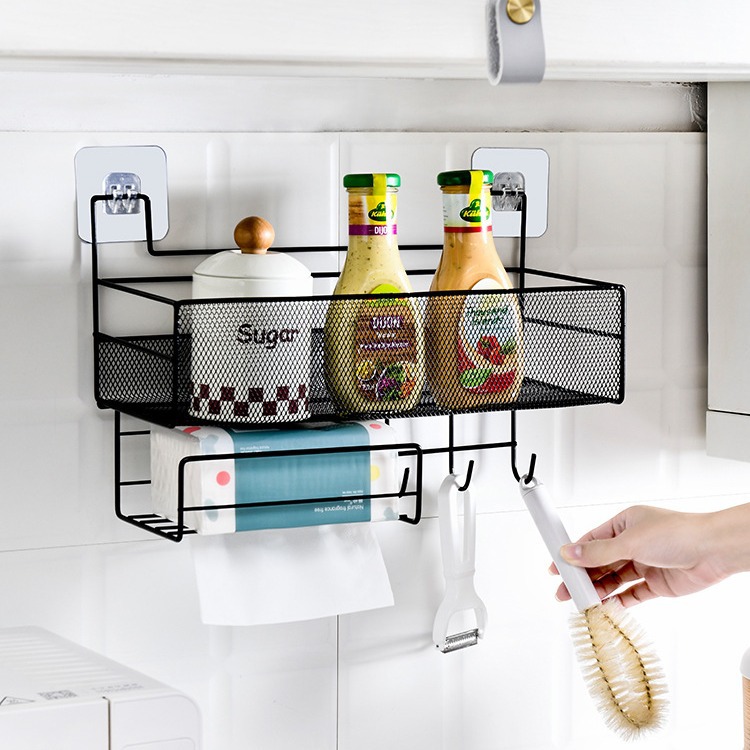 Perforation-Free Bathroom Storage Shelf Dorm Bathroom Good Kitchen Wall Storage Shelf Application Scenario