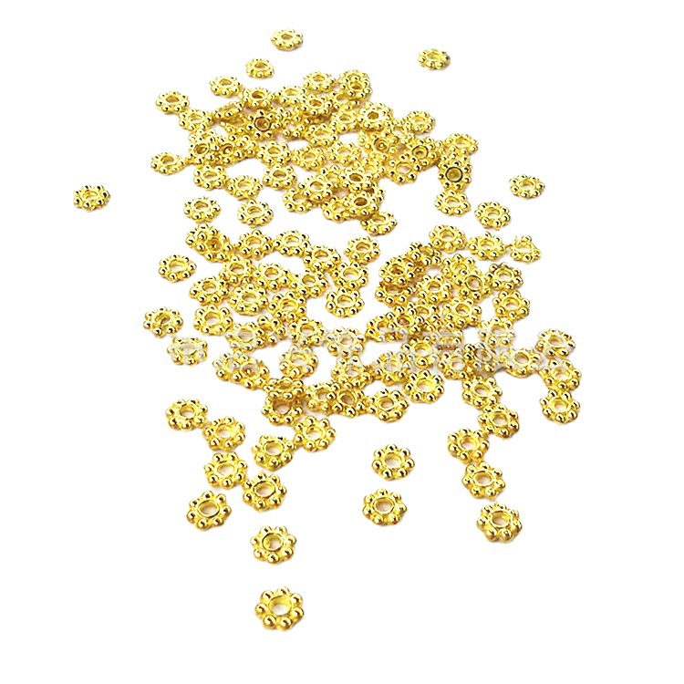 diy jewelry accessories: 4.5mm multi-color eco-friendly alloy snowflake plum blossom spacers, direct supply from the manufacturer, in stock for wholesale Item Picture