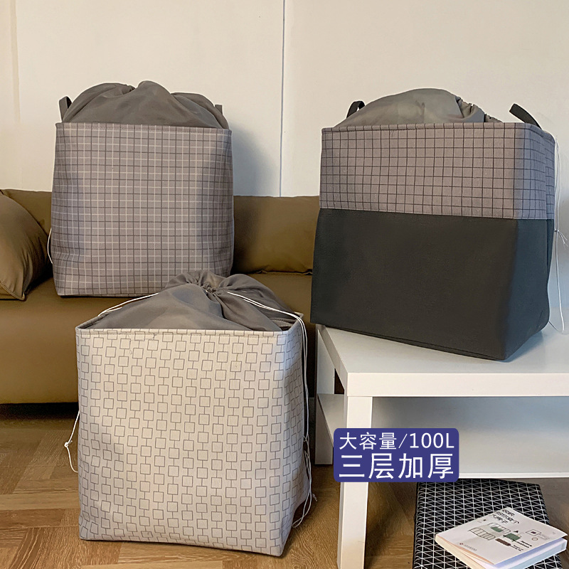 一件代发布艺带束口帆布脏衣篮衣柜衣服棉被脏衣桶被子宿舍收纳筐