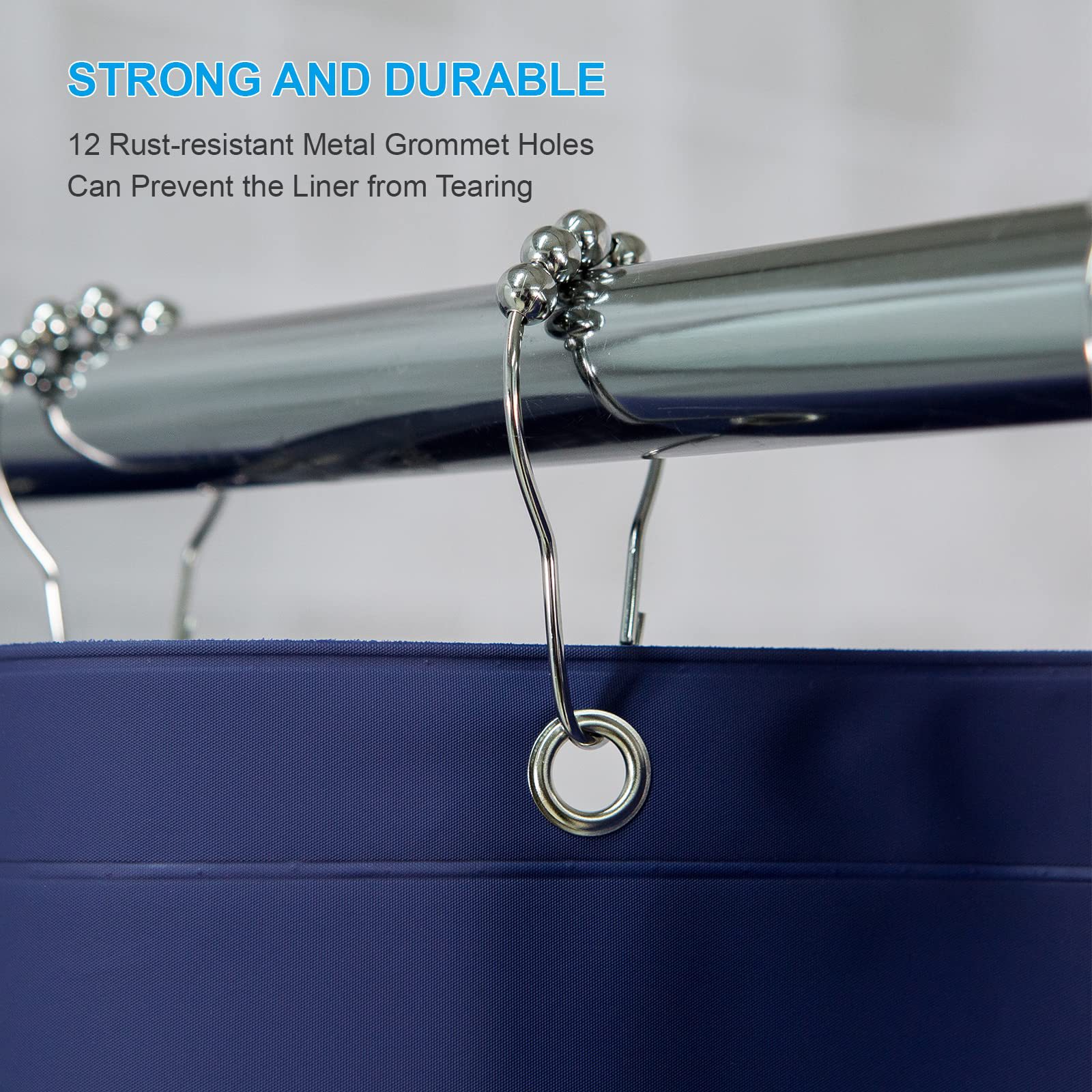 Wholesale Solid Color Peva Shower Curtain Waterproof Thickened Bathroom Bathroom Shower Curtain Free Punch Hook details Picture