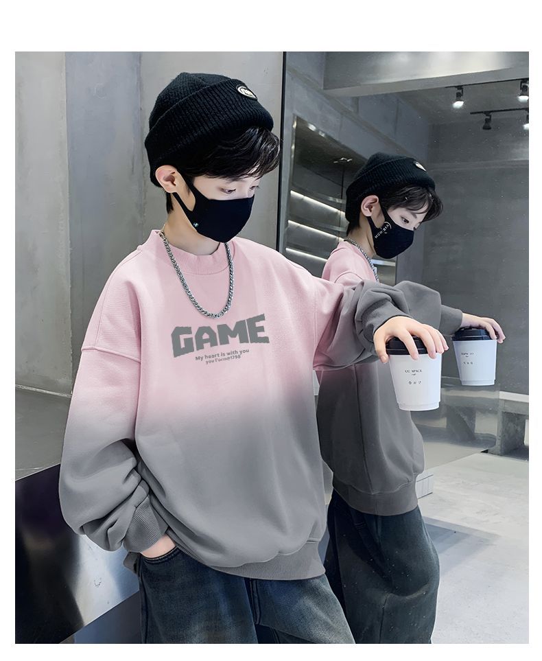 2025新款男童秋款童装帅气印花中小童上衣扎染圆领百搭大童卫衣男详情14