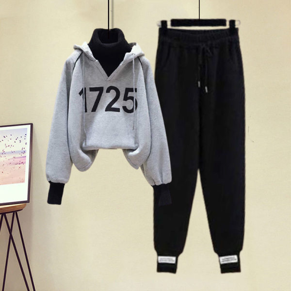 202 New Style 4 Autumn and Winter Junior High School Student Women's Clothing for Girls aged 5, 2 Korean version fleece hoodie 6 Set 8 Specification image