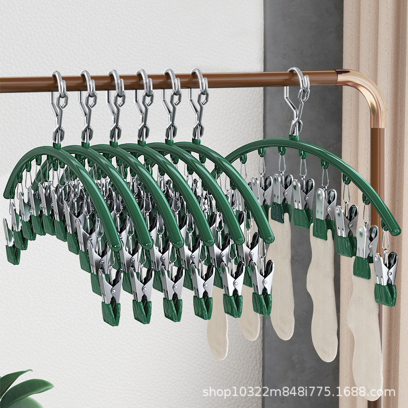 不锈钢袜夹多夹子衣架无痕晾袜子家用架晾晒多功能内衣晒袜子神器