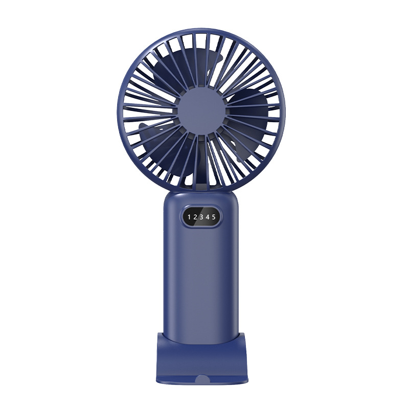 2024 New USB charging handheld mini fan with 5 wind speeds, portable desktop and bedroom wall-mounted folding fan Item Picture
