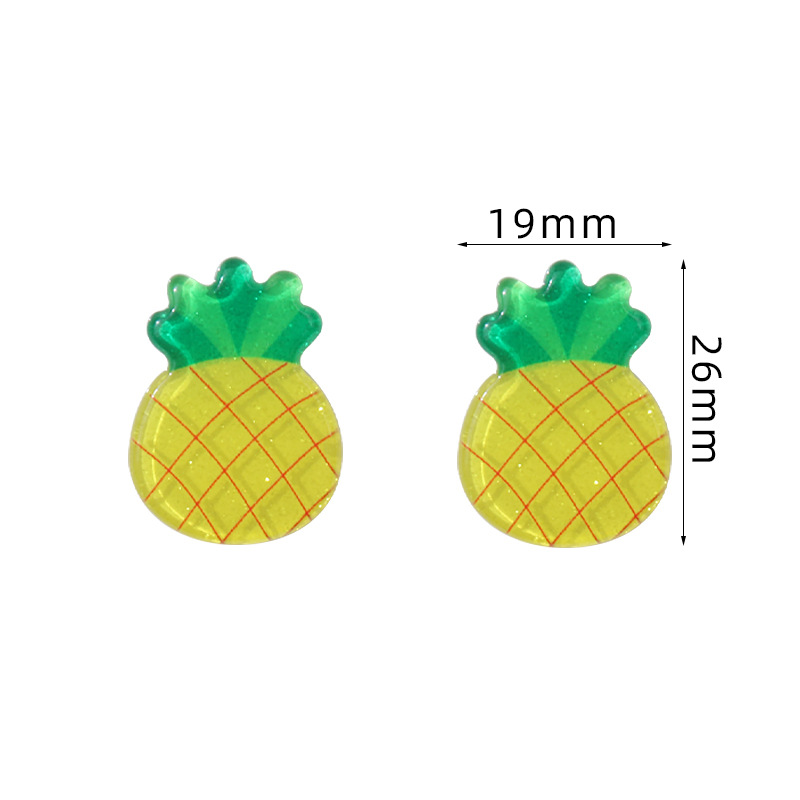 New acrylic simulated fruit pineapple slice hair clips, hair accessories, phone case patches, bulk cargo accessories, handcrafted materials Item Picture