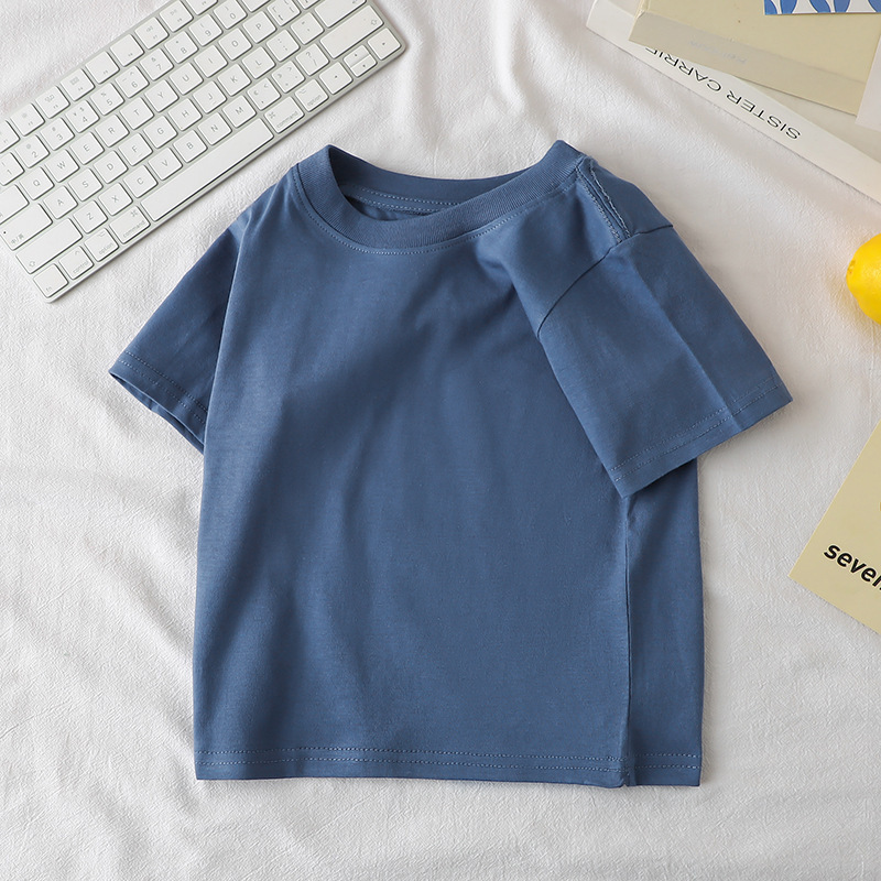 2024 Children's pure cotton short-sleeved cultural shirts for boys and girls, breathable and fashionable advertising shirts and tops for babies Application Scenario