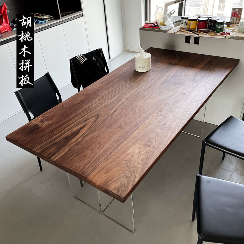 Factory wholesale of large slabs of pine wood logs, pure solid wood boards of ash wood, tabletop boards, and elm wood bar counter boards Specification image