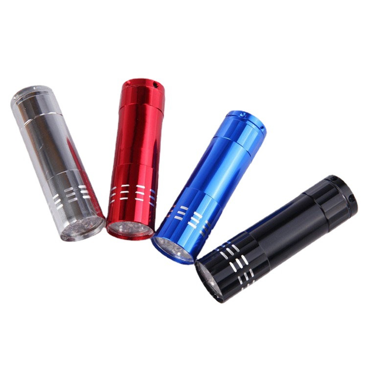 9-lamp LED ultraviolet flashlight for banknote inspection, mini UV cosmetic fluorescent agent detection, 395 curing nail art flashlight Item Picture