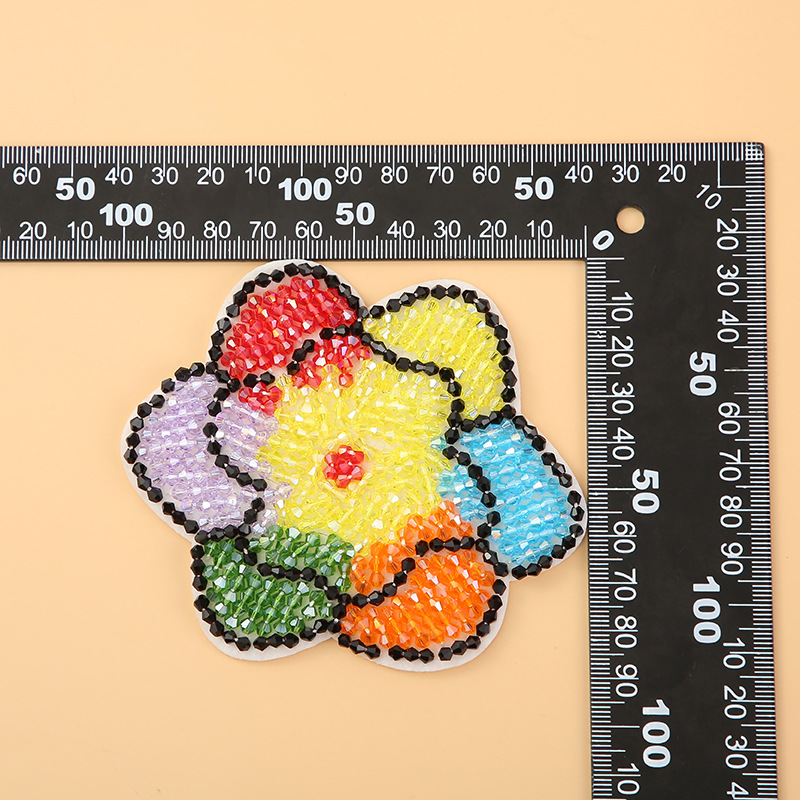 Embroidery Cloth Paste New Hand Nail Beads Heavy Worker Tide Brand Smiley Face Sun Flower Clothes Shoes Bag Accessories Diy Accessories Specification drawing
