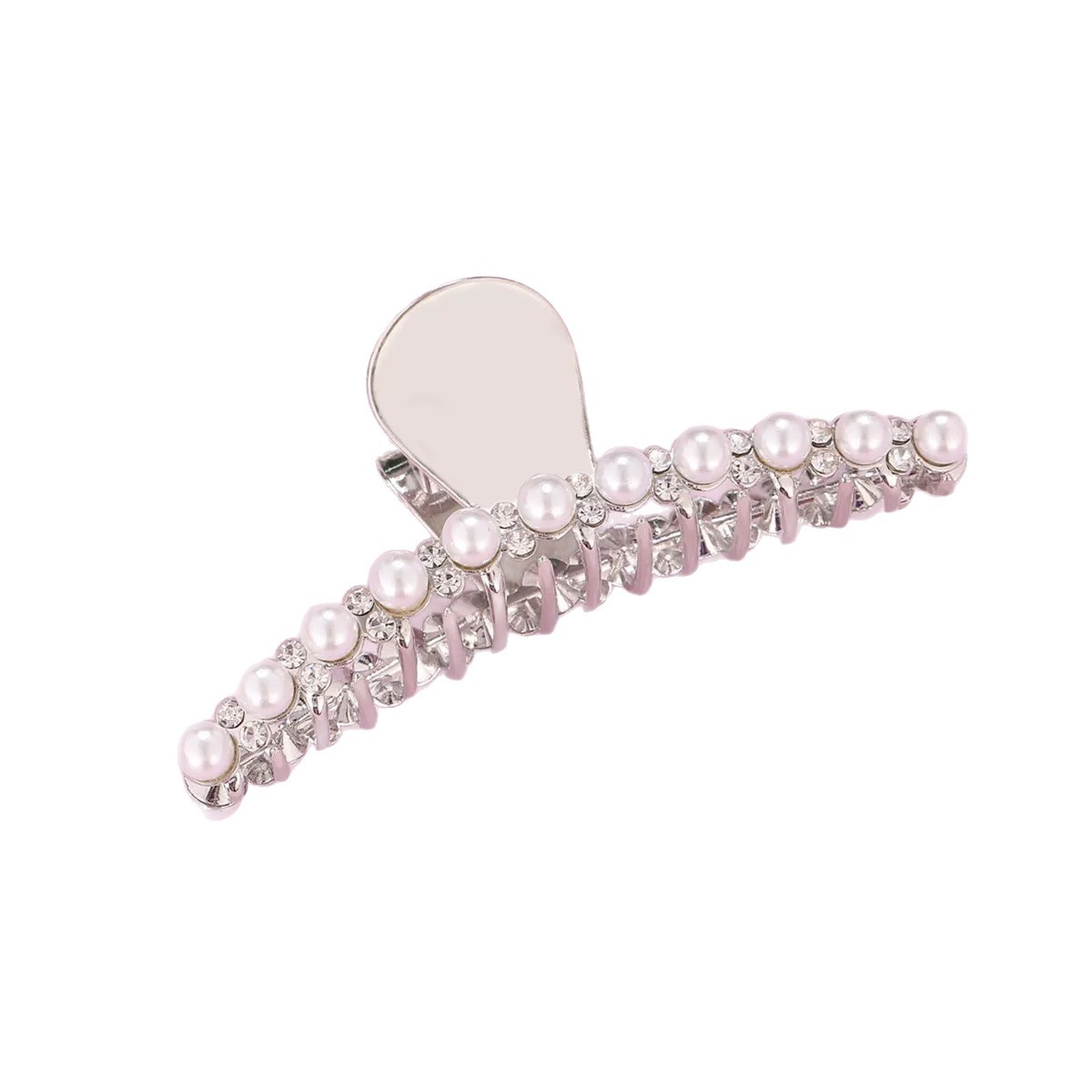 Pearl white diamond grab clip, high-end style 2025 new women's back head updo versatile hair accessory Item Picture