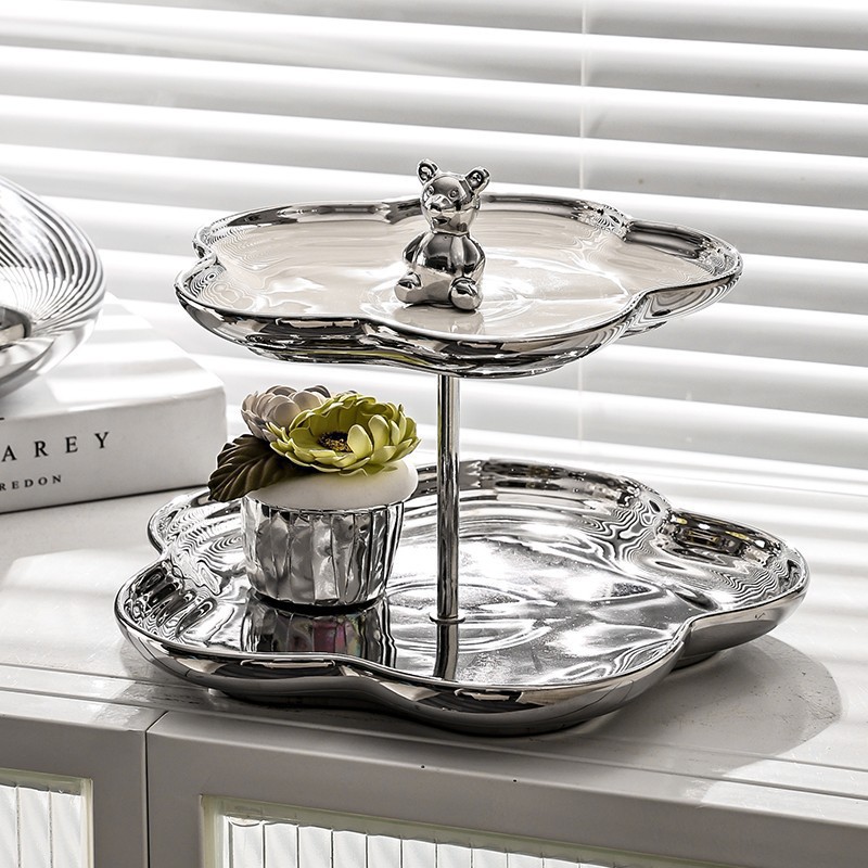 Electroplated bear fruit plate Item Picture