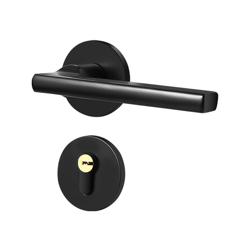 Indoor bedroom door silent split anti-insertion handle lock, household wooden door, bathroom door lock silent split lock Item Picture