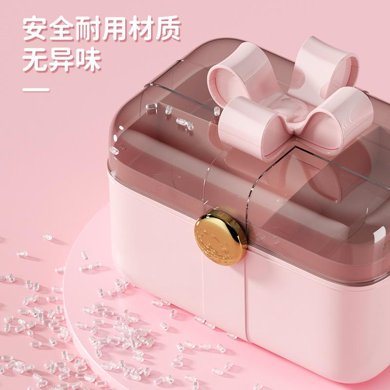 创意双层咕咔防尘收纳盒带盖儿童女孩可爱贴纸家用发饰发卡首饰盒详情图4